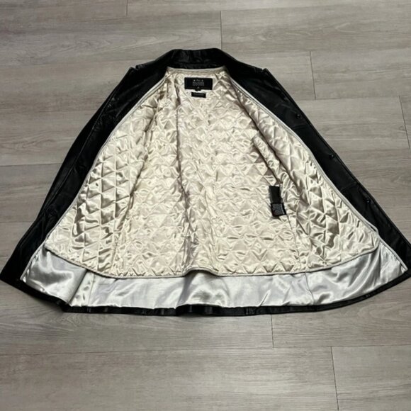 Vintage Wilsons Black Leather Jacket Quilted Lined Coat Women’s Size M - Picture 4 of 8